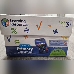 Learning Resources Set Of 10 Primary Calculators Blue BRAND NEW SEALED